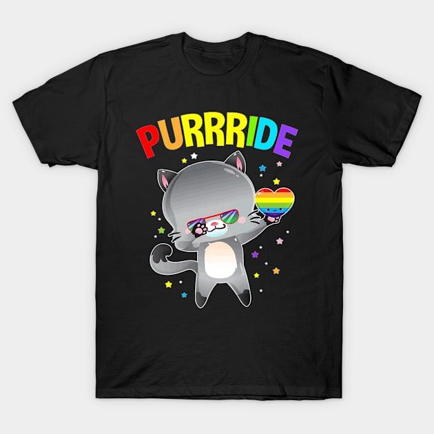 Purrride Pride LGBT T-Shirt by MonkeysMind